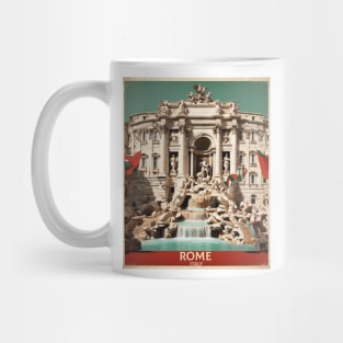 Trevi Fountain Rome Italy Vintage Tourism Travel Poster Mug